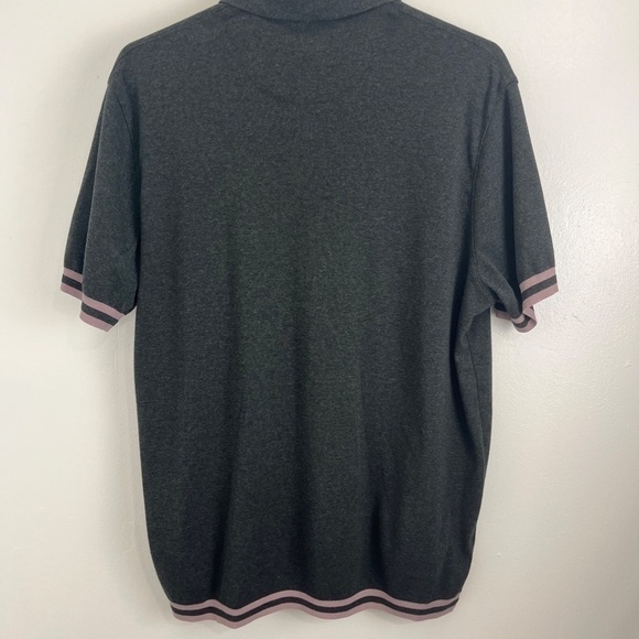 Ted Baker London Grey Polo Shirt w/ Pink Strip Trim - Picture 9 of 11